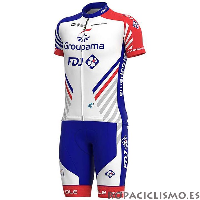 2020 Maillot Groupama-FDJ Tirantes Mangas Cortas Rojo Azul